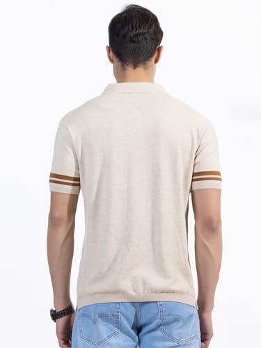Image of Armisto Men's 100% Cotton Fancy Party Polo T-Shirt /Neutral Colour