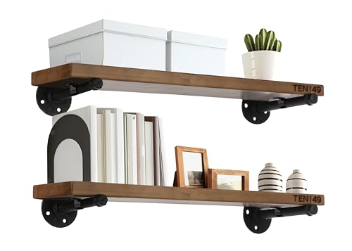 TEN49 Real Wood Rustic Floating Shelves Wall - 24 Wide