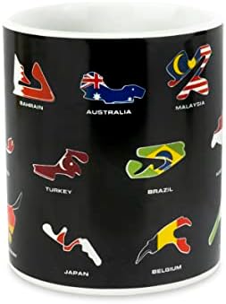 Xpressions 4 U Racing Circuit Tracks Collage F1 GP Ceramic Coffee Mug + Coaster Gift Set Licensed Product