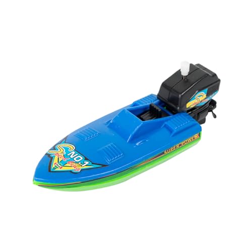 NEXTAKE Wind-up Ship Toy - Speed Boat Jet Ski Sailboat Motorboat Pull & Go Amphibious Yacht Tub Toy for Kids (Speed Boat)