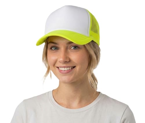 Image of NYFASHION101 Plain Mesh Trucker Hat - Breathable 6-Panel Daily Snapback Cap, Customizable Ideal for DIY Embroidery & Patches