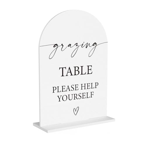 Grazing Table Sign Snack Station Food Table Sign for Wedding Engagement Bridal Shower Baby Shower Ceremony Reception Event Party Acrylic Decor 5"x7"