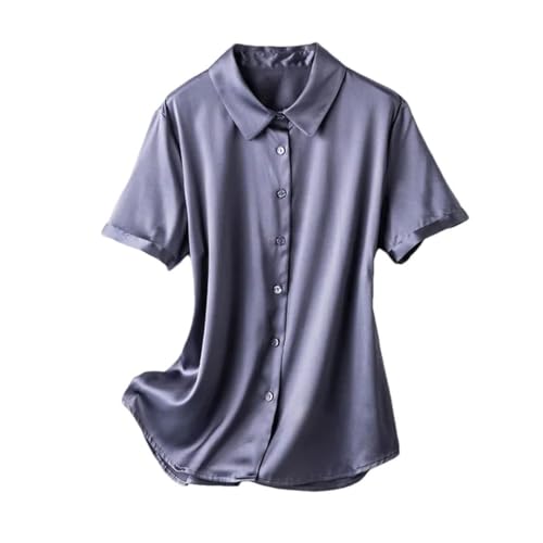 T-shirt en soie Kelsiop chic pour femme avec col blanc satiné haut de gamme