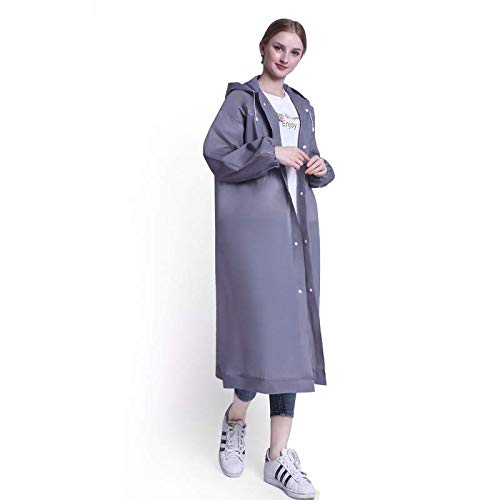 D-tal Adults EVA Portable Poncho Raincoat, Family Pack Raincoats for Women Men Reusable Rain Jacket with Hoods and Sleeves. Perfect for Emergency, Outdoors Sports (Gray)