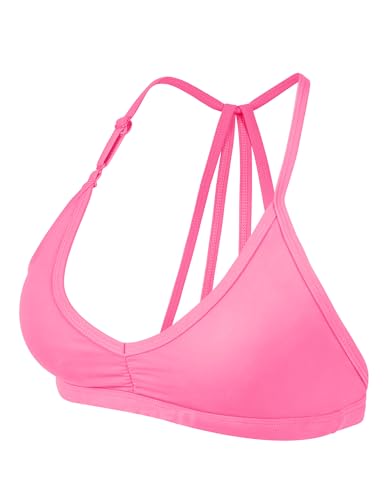 Image of YEOREO CoreFlex Sports Bras for Women Padded Strappy Open Back Workout Top | Light Impact Criss Cross Bra Yoga Gym Crop Top