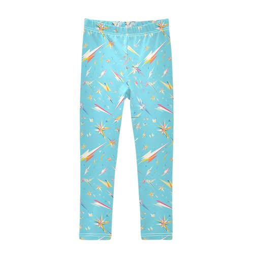 KLL Vintages Lightning Bolts Toddler Girl Cotton Pants Soft Full Length Dance Pants Exercise