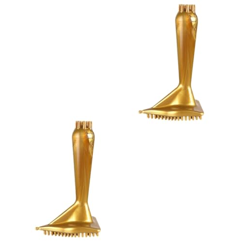 Beatifufu 2 Piezas Cepillo de masaje triangular drenaje linfatico spa masajeadores faciales cepillo de masaje de chatarra cepillo de gua sha masajeador de cuerpo de polivinilo Golden