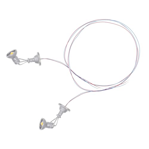 DOITOOL 2pcs Train Model Accessories Model Railway Train Signal Train Light Mini Street Light Railway Light Miniature Railway Lamp Post Model Railroad Signal Lights Stainless Steel Silver