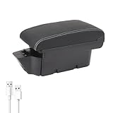 YJYWZH Car Armrest Box for Toyota 86 Gt86 Subaru BRZ Scion FR-S 2012-2020 Left-Hand Drive Car Accessories Storage Center Console Leather Double-Layer Storage Space with 2 USB Ports