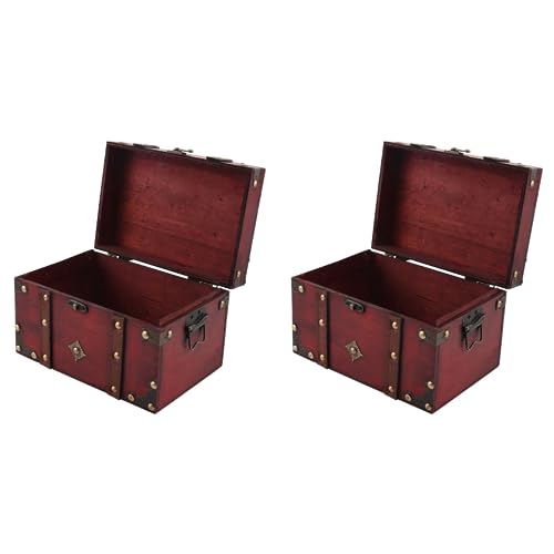 Frahou 2 cajas de almacenamiento retro vintage para joyas, organizadores para joyero, tamaño grande