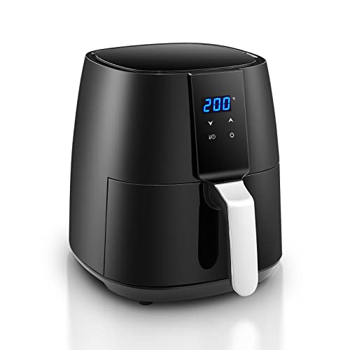 TUKAILAI Digital Air Fryer 3.8L with Rapid Air Circulation System, 80-200℃ Adjustable Temperature and 60-Minute Timer, Detachable Non-Stick Tray for Home Use Healthy Free/low Oil Cooking