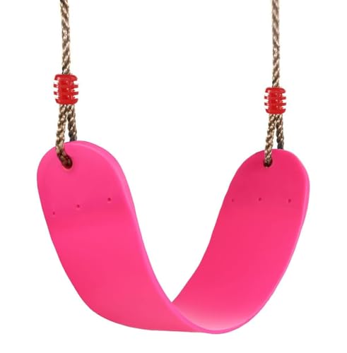 Ausbond Kinderschaukel, weiches Brett Verstellbare Länge Schaukelsitz Maximale Belastung 150 kg für Gartenpark Spielplatz Kindergarten (Rosa)