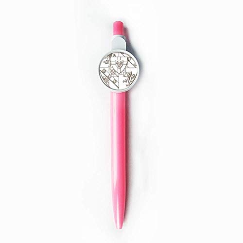 Stylo à bille rétractable au motif baroque de coquillage de lion bleu de bureau