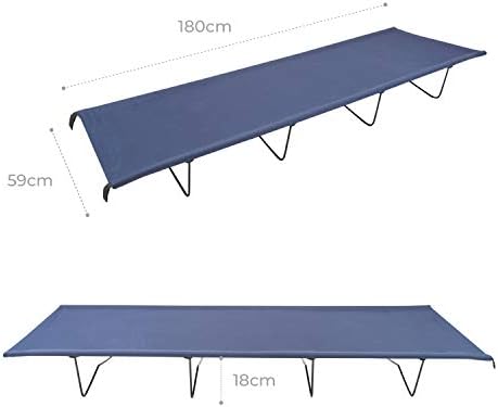 Milestone Camping 20240 4 Leg Folding Camping Bed / Ideal for Fishing, Festivals and Camping /Durable, Lightweight and Easy to Store / Carry Bag Included / H18 x W59 x L180cm