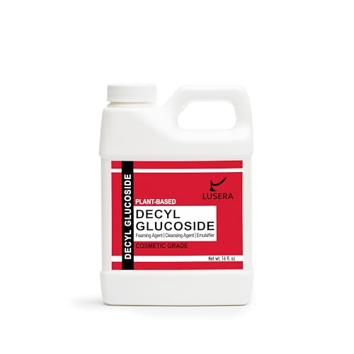 Lusera Decyl Glucoside Surfactant 16 fl oz Cosmetic Grade Plant-Based Nonionic Surfactant Mild Sulfate-Free Foam Booster for Shampoo Body Wash Sensitive Skin Cleanser
