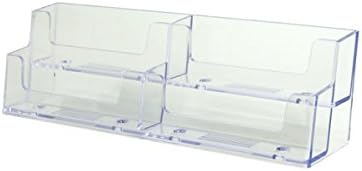 SourceOne LLC - Tarjetero acrílico de 2 niveles, doble ancho