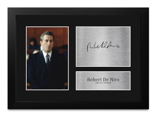 Memorabilia de Goodfellas regalo original cinéfilo foto firmada Robert De Niro A4 enmarcado
