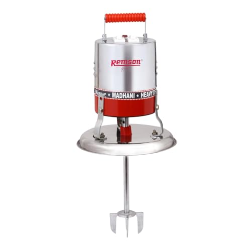 Image of Madhani Machine Electric | Madani 125 Watt | Electric Blender for Churning | Hand Blenders Double Ball-Bearing For Butter Milk, Lassi, Cream, Curd Valona Blender (Red & Silver)