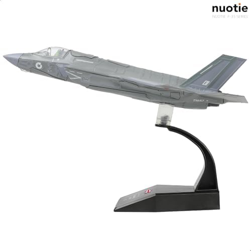 NUOTIE F-35B Lightning II 1:72 Fighter Model Kit Royal Air Force Die-cast Aircraft Model with Bracket, Gift for Military Pilots(F-35B 138EAW) - 3