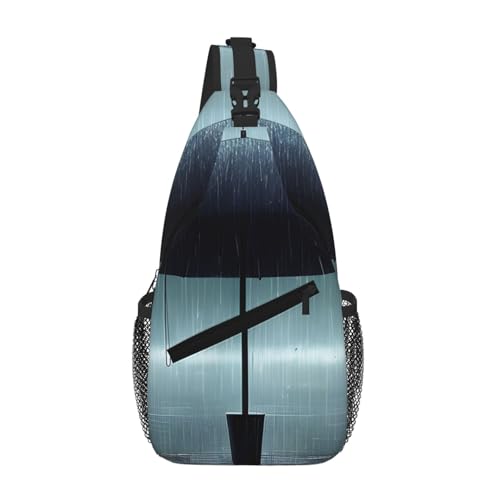 Sac de poitrine noir élégant au design croisé en diagonale