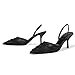 Cantianshu Fashion Mesh Slingback Pumps Shoes for Women Ankle Strap Pointed Toe Pumps Stiletto Heels Backless Dress High Heels Evening Party Shoes Black Size Size 39