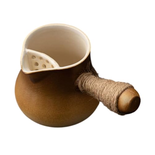 Baoblaze Teiera in Ceramica per Stufe Ad Acqua Calda Bollente Bollitore per tè Bollito con Manico Laterale per Casa da tè All'aperto, Marrone