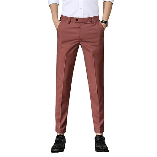 Dcvmvmn 2023 Men's Casual Pants Polyester Business Straight Leg Pants Autumn Slim Fit Suit Pants