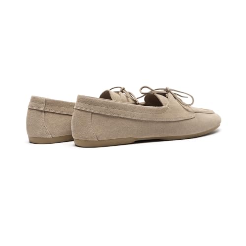 Image of C.Paravano Women Suede Leather Loafers Slip-ons Moccasin Boat Shoes Flats | Feels like a second skin, Soft, Comfortable, Lightweight, Easy to walk,Cushioned insole