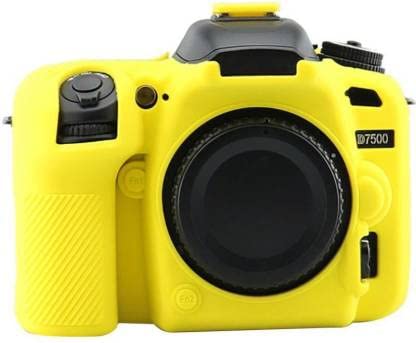 D7500 Camera Silicone Protective Body Cover Compatible with Nikon D7500 Camera Professional Silicone Rubber Camera Case Cover Detachable Protective (Yellow)