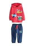 survetement fille 3 ans Adoptez le look NEXT NEXT Garçon Ensemble sweat à capuche et pantalon de jogging Red/Navy Blue Appliqué Transport 3 Ans-4 Ans