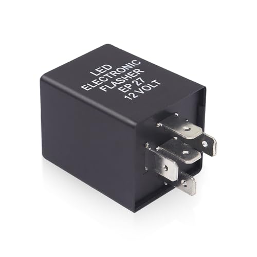 Arwrilt EP27 5 Pin LED Flasher Relay for Hyper Flash Fix Compatible with Ford Dodge Chevrolet Lincoln Mercury Mazda LED Turn Signal Blinker Relay