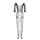 Spitzen Catsuit ouvert - Schwarz