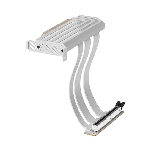 Image of Hyte PCIe 5.0 Hyper Riser - PCI Express Gen 5.0 Luxury Vertical Riser Cable with Reinforced Metal Slot for Vertically Mounted GPU - Snow White