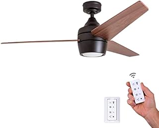 Honeywell Ceiling Fans Eamon - 52-in Modern Indoor Fan with Remote Control - LED Ceiling Fan with Light - Modern Room Fan with Dual Finish Blades - Model 50603-01 (Bronze)