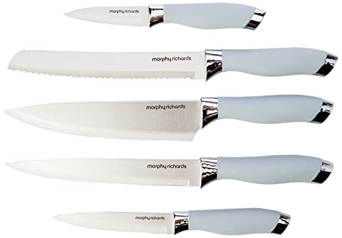 Morphy-Richards-976033-Dune-5-Piece-Knife-Block-with-High-Grade-Stainless-Steel-Blades-and-Ergonomic-Design-Saga-Green