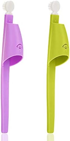 Baby Gifts Children 3 Sided Toothbrush, BPA Free Soft Bristle Easy Grip Manual Toothbrush for Kids Special Needs Training, 3D Toothbrush for Kids 0 1 2 3 4 5 6 7 8 9 10 11 12 Years Olds