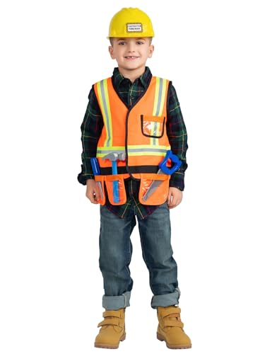 Disfraz niño Trabajador Construcción con Chaleco y Casco miniatura 1