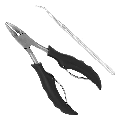 Pinza para Uñas de los Pies, Hoja Recta Cortaúñas Profesional de Doble Resorte de Acero Inoxidable para Tratamiento de Uñas de Pies para Uñas Gruesas para Personas Mayores Cover