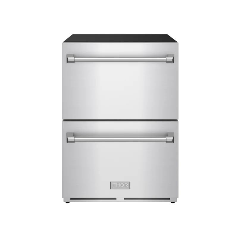 Image of Thor Kitchen 24 Inch Undercounter Built-In or Freestanding Drawer Refrigerator - Stainless Steel | Gordon Ramsay Series