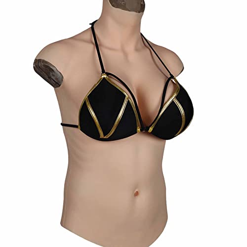 ZWSM Formas de Senos de Silicona de Medio Cuerpo, prótesis de Senos Falsos Artificiales, Placa de Pecho para travestis, Sujetador de mastectomía transgénero,Nude Cover