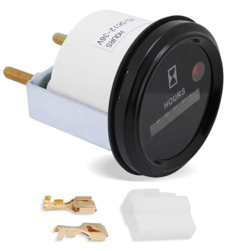 Compteur horaire à quartz rond de haute précision 12-36V avec set de bornes de connexion