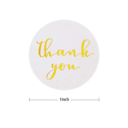 1" Thank You Stickers, Gold Foil Font Thank You Stickers Roll For Bubble Mailers, Packaging Bags, Boxes, Envelopes, Gifts Wraps For Sealing And Decoration, 500 Labels Per Roll #TOP2