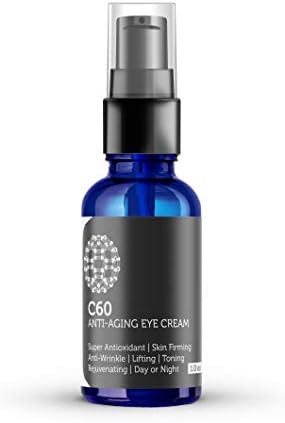 C60 Anti-Aging Eye Cream 30ml with Matrixyl 3000, Tripeptide-5, Hydrating Botanical Hyaluronic Acid and Vitamin C for Men & Women Made with Organic Ingredients