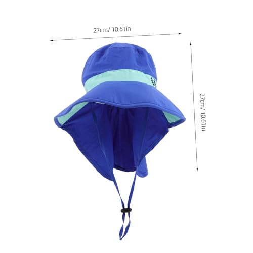 Wide Brim Sun Hat for Boys and Girls Breathable Bucket Hat Neck Flap for Beach Fishing and Outdoor Activities Blue2