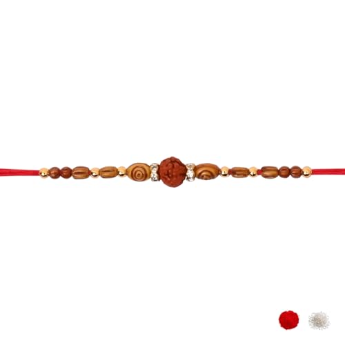 Image of I Jewels Design Rakhi With Roli Chawal & Rakshabandhan Card For Bro /Brother /Bhai