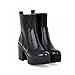 Women's Fashion Platform Slip On Booties Chunky Block High Heels Chelsea Boots Fashion Lug Sole Dressy Short Boots