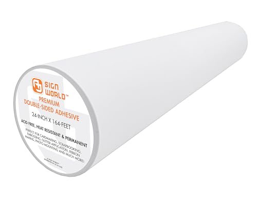 Best 24" Ultra-Thin Permanent Double-Sided Tape for Arts, Crafts, Die Cutting, Photography, Scrapbooking, Tear-by-Hand, Documents, All Purpose (24-Inch by 55 Yards)