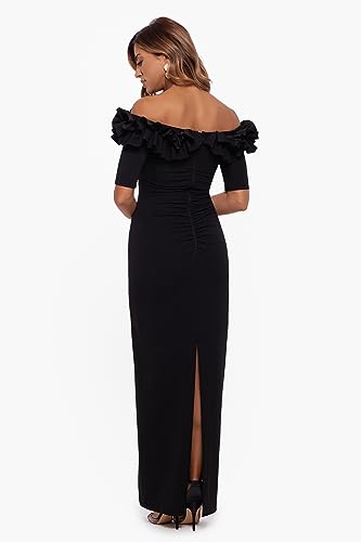 Xscape 3856X-001 Women'S Long Off The Shoulder Scuba Crepe Dress thumb #1