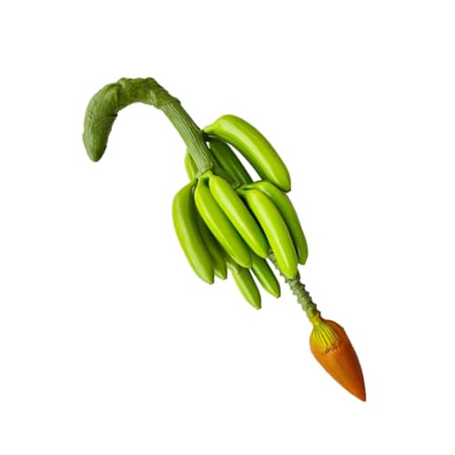 Zzooi Artificial Whole Bunch Of Bananas With Fruit Stem And Bud Green
