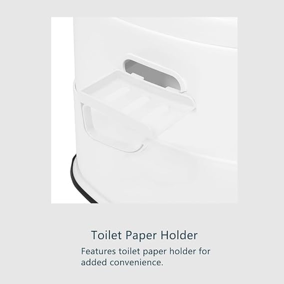 Portable Toilet for Adults Home Use Outdoor Camping Commode w/Detachable Inner Bucket,Removable Paper Holder and Non-Slip Mat,Lightweight Compact Potty for Camping, Boat, Van, Emergency Use